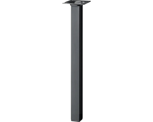 Tischbein vierkant 25x25x400 mm, schwarz Tischbein aus Metall, quadratisch