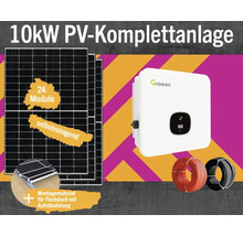 PV-Komplettanlage 10 kWp inkl. Hybrid-Wechselrichter + Zubehör für Flachdach / Falzblechdach mit Aufständerung Solarmodul-Set Anzahl Module 24 Stück-thumb-0