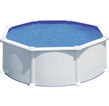 Aufstellpool mit Stahlwand und Wasser
