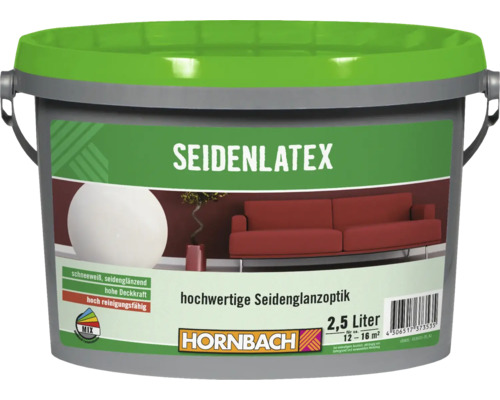 HORNBACH Latexfarbe Seidenlatex weiß 2,5 l