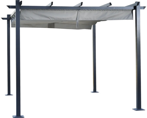 Pergola mit ausziehbarem Sonnenschutz für den Garten