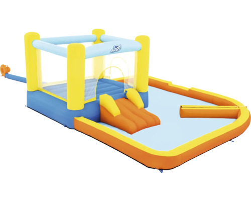 Aufblasbare Hüpfburg mit Rutsche und Planschbecken für Kinder