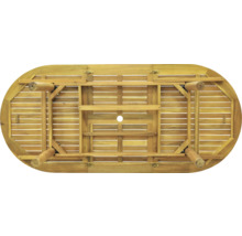 Gartenmöbelset GARDEN PLACE Alina 4-Sitzer 5 tlg. braun mit ausziehbarem Holztisch aus robuster Akazie, klappbar, inkl. Auflagen