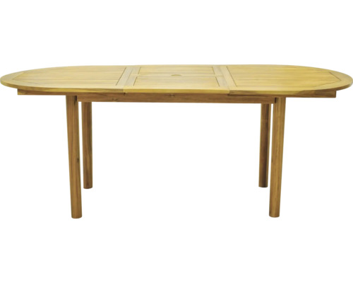 Ausziehbarer Gartentisch aus Holz mit ovaler Tischplatte
