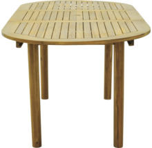 Gartenmöbelset GARDEN PLACE Alina 4-Sitzer 5 tlg. braun mit ausziehbarem Holztisch aus robuster Akazie, klappbar, inkl. Auflagen