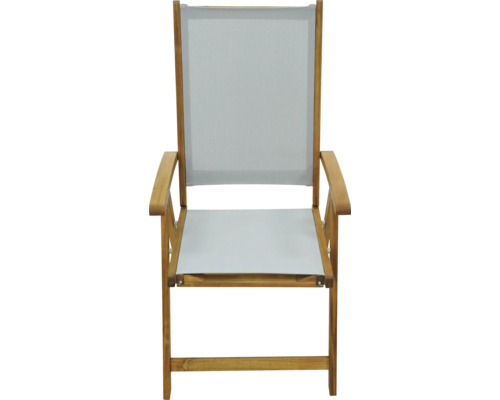 Gartensessel aus Holz mit Armlehnen und Stoffbezug