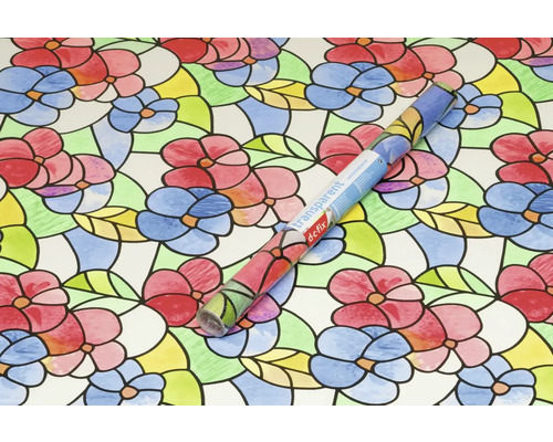 Rolle transparente Fensterfolie mit Blumenmuster