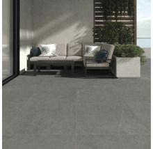 FLAIRSTONE Feinsteinzeug Terrassenplatte Canyon Grey rektifizierte Kante 90 cm x 90 cm x 2 cm