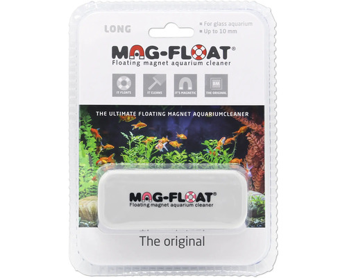 Scheibenreiniger Mag-Float Algenmagnet Long Aquarium Algenmagnet schwimmend ca. 10 x 5,5 x 3,8 cm Glasstärke bis 10 mm