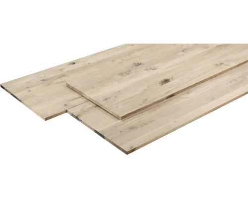 Leimholzplatte Eiche Vintage mit durchgehenden Lamellen 2000x400x20 mm Holzplatten aus Eiche