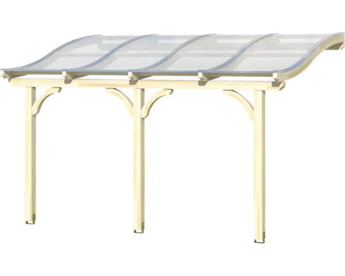 Holz Carport mit gewelltem Dach