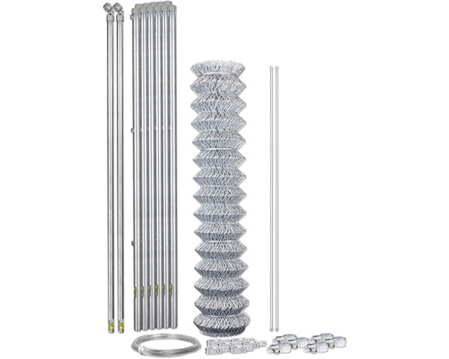 Kompletter Maschendrahtzaun Bausatz mit Pfosten und Zubehör