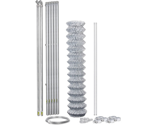 Kompletter Maschendrahtzaunbausatz mit Pfosten, Draht und Zubehör