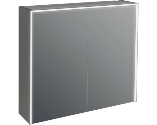 Jungborn Spiegelschrank QUATTRO SEDICI NOVE 80 x 20 x 70 cm schwarz matt 2-türig LED IP 44