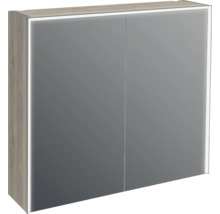 Jungborn Spiegelschrank QUATTRO SEDICI NOVE 80 x 20 x 70 cm nussbaum 2-türig LED IP 44
