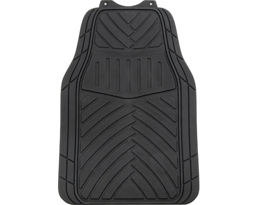 Schwarze Universal-Autofußmatte mit Rillenmuster