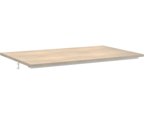Jungborn Waschtischplatte QUATTRO/NOVE 81 x 46 cm Tabacco Eiche ohne Ausschnitt Holzregal mit Halterung