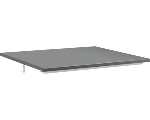 Jungborn Waschtischplatte SEDICI 61 x 50 cm schwarz matt ohne Ausschnitt Graue Tischplatte mit Montagevorrichtung
