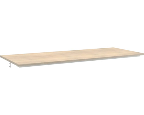 Jungborn Waschtischplatte QUATTRO/NOVE 121 x 46 cm Tabacco Eiche ohne Ausschnitt Regalboden aus Holz