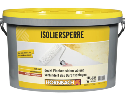 HORNBACH Isolierfarbe Isoliersperre Nikotinsperre weiß 10 l Isoliersperre im Eimer, geeignet für Renovierungen, deckt Flecken ab