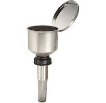 Trichter aus Metall mit Filter und Deckel für Flüssigkeiten