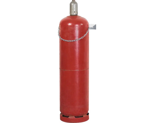 Gasflaschen-Wandhalter WH 320-S aus Stahl, verzinkt, für 1 Flasche mit max. 320 mm Ø Rote Propangasflasche mit Kette