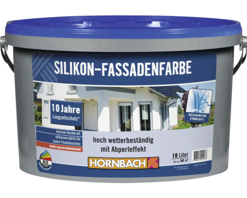 HORNBACH Silikonfarbe Silikon-Fassadenfarbe weiß 10 l Eimer Silikonfassadenfarbe mit 10 Litern Inhalt