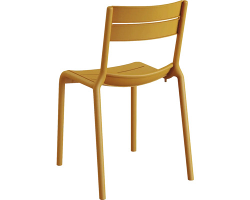 Stuhl aus Metall mit Rückenlehne