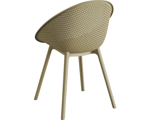 Stuhl mit Löchern in Sitz und Rückenlehne