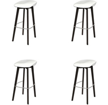Vier Barhocker mit Fußstütze