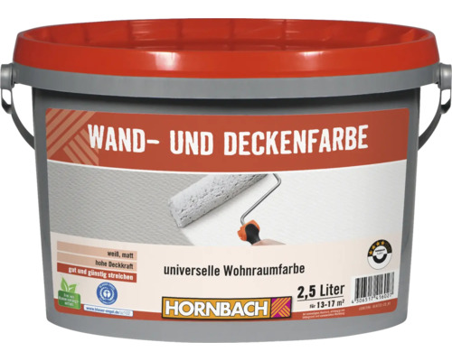 HORNBACH Wand- und Deckenfarbe konservierungsmittelfrei weiß 2,5 L