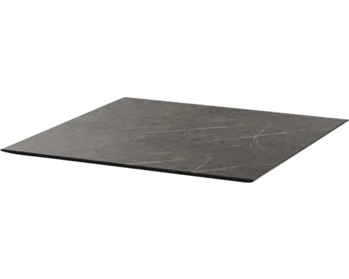 Tischplatte Midnight Marble HPL 70×70×1,2 cm eckig schwarz