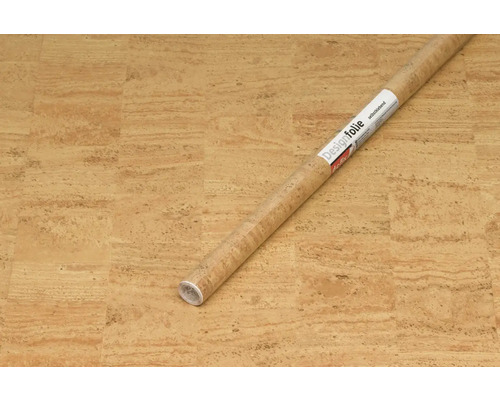 Rolle selbstklebende Designfolie Kork auf Korkboden