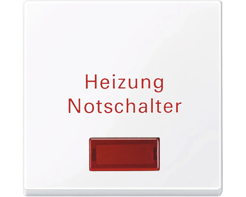 Merten 432925 Wippe mit Aufdruck Heizungsnotschalter M-Pure aktivweiß/glänzend Heizung Not-Aus Schalter