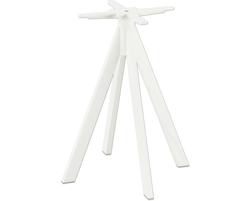 Tischgestell Infinity niedrig Edelstahl 60×60×72 cm weiß Weißes Tischgestell mit drei Beinen