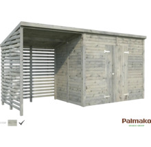 Gartenhaus Palmako Leif 4,5+2,9 m² inkl. Fußboden 467 x 187 cm grau