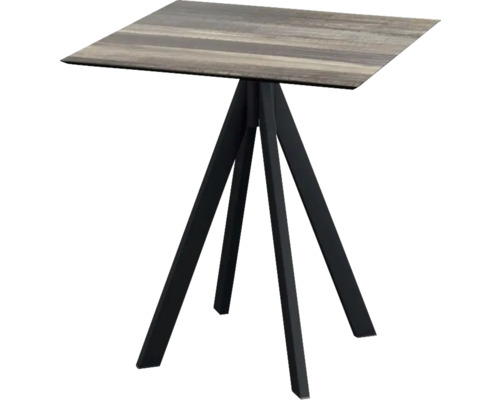 Terrassentisch Infinity Tropical Wood eckig Aluminium, HPL 70×70×73,2 cm schwarz