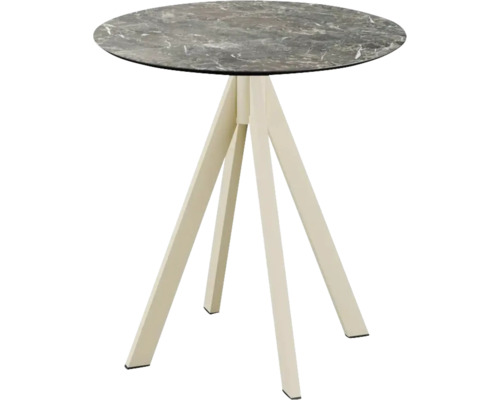 Terrassentisch Infinity Galaxy Marble rund Edelstahl, HPL Ø 70 cm sand