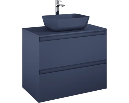 Jungborn Waschtischunterschrank DECEM BxHxT 800 x 635 x 458 mm Frontfarbe navy blau matt