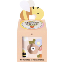 Stickerrolle Blumen und Bienen im Spender