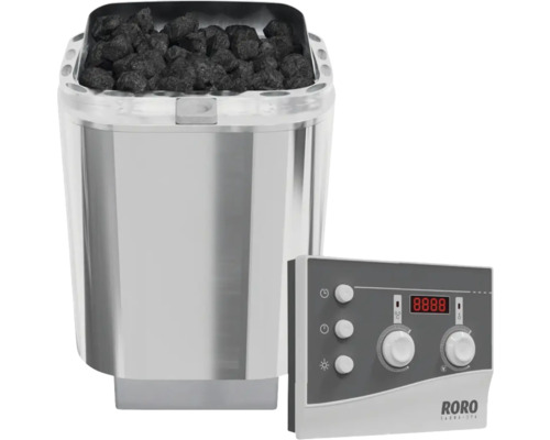 Saunaofen mit Steinen und Steuerung