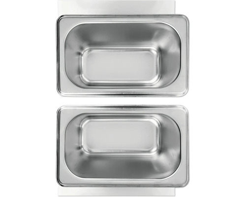 Zwei Edelstahlschalen für Gastronomiebedarf