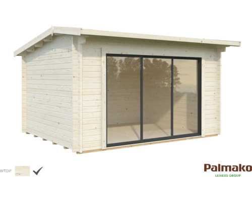 Gartenhaus Palmako Ines 11,1 m² Schiebetür Sicherheitsglas inkl. Fußboden 434 x 379 cm tauchgrundiert