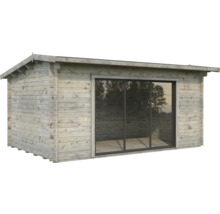 Gartenhaus Palmako Ines 13,7 m² Schiebetür Isolierglas inkl. Fußboden 524 x 379 cm grau