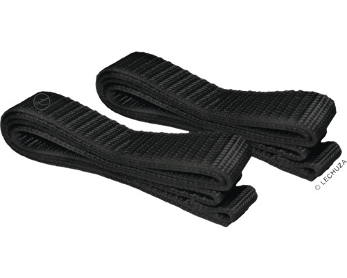 Gurtband Lechuza 40,5 cm für Balkonkastenhalterung schwarz 2 Stück Zwei schwarze Textilbänder