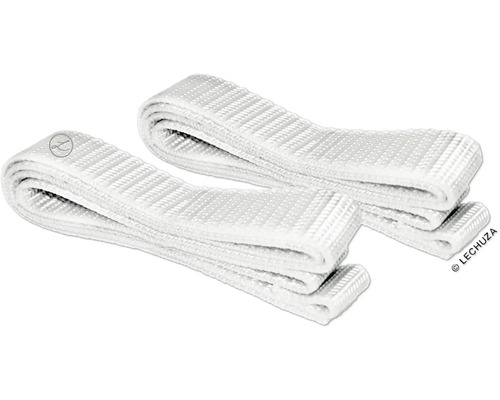 Gurtband Lechuza 80 cm für Balkonkastenhalterung weiß 2 Stück Zwei weiße Textilbänder für Pflanzgefäße