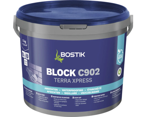 Bostik BLOCK C902 TERRA XPRESS Bauwerksabdichtung 5 kg Eimer Bostik Block C902 Terra Xpress Dichtmasse, 5 Kilogramm