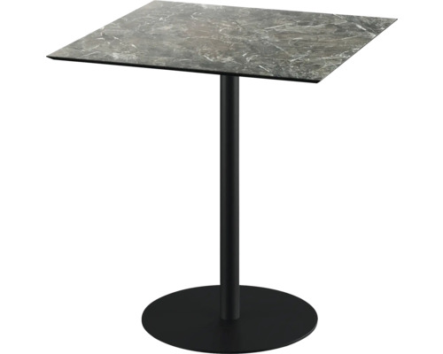 Terrassentisch Urban Galaxy Marble eckig Edelstahl, HPL 70×70×73,2 cm schwarz