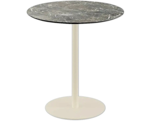 Terrassentisch Urban Galaxy Marble rund Edelstahl, HPL Ø 70 cm sand