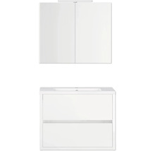 Badezimmermöbel-Set mit Waschbeckenunterschrank, Waschtisch und Spiegelschrank